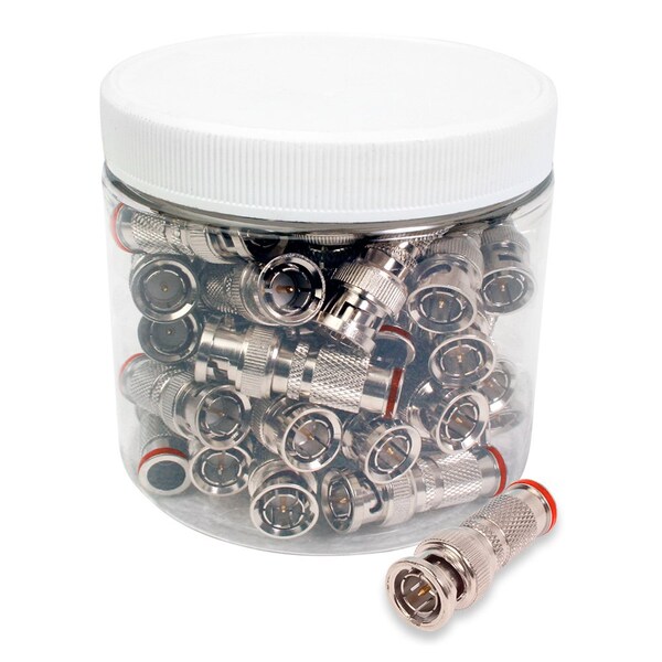 BNC (Male) Compression Connectors, 75 Ohm - Rg-59, 50/Jar